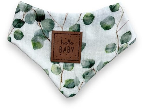 Juna Kindermode Musselintuch Hello Baby Weiß Mintgrün Altgrün Eukalyptus Dreieckstuch Loop Halstuch Baby Kind Kleinkind Double Gauze Geschenkidee Geburtsgeschenk