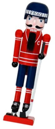 Perfeclan Weihnachts-Nussknacker aus eines Eishockey-Sportlers, Höhe 36 cm, handbemalt, dekoratives Tischornament für die Feiertagstradition