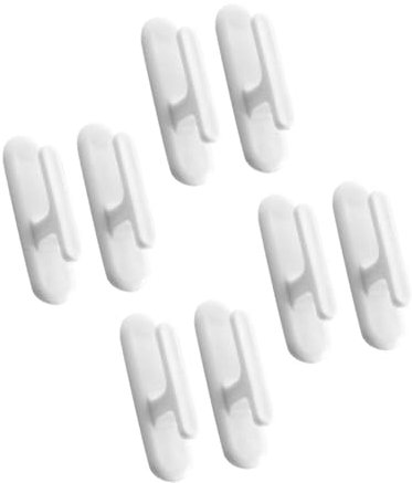Cabilock 8pcs Adhesive Blind Cord Hooks Window Blind String Holders Strong Sticky Plastic Cord Winder for Home Office Curtain Fixing White