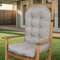 FlyGulls Outdoor Patio Chair Cushions Waterproof One-Piece Tufed Rocking Chair Cushion with Ties High Back Adirondack Pads for Patio Furniture (1, Light Grey)