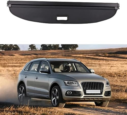 WRHOME Für Audi Q5 2010 2011 2012 2013 2014 2015 2016 2017 2018 2019 Auto Hintere Kofferraum Hutablage,Hintere Kofferraum-Frachtabdeckung Vorhang Trennwand Privatsphäre ZubehöR
