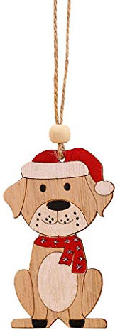 Weihnachtsschmuck aus Holz Tier Hund zum Aufhängen Christbaumschmuck Holz Bastelscheiben für den Baum Damen Weihnachtsdeko Weihnachtsgeschenkdekorationen für draußen