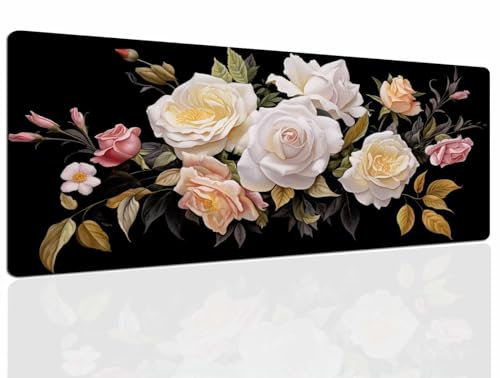 Tapis de Souris Jaune, Tapis Souris XXL, 1400x800x4mm Tapis de Bureau Gaming AntidéRapant, Tapis Bureau étanche, sous-Main pour Clavier et Souris, Mouse Pad Mat, pour Gamer, Ordinateur, Pc 1343
