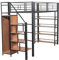 SogesPower Hochbett 90x200 cm mit Sicherheitstreppe und Stauraum Kinderbett integrierten Schubladen und belüfteter Liegefläche Robustes Jugendbett in schwarz