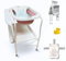 BAÑERA BEBÉ PLEGABLE Premium con Cojín Antideslizante + Cambiador y Patas Estables | Diseño Ergonómico, Ligero y Flexible | Apto Para Recién Nacido | Soporte + Pato Extra (Rosa Soporte con Pato)
