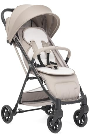 Chicco Poussette Canne Taormina, 0+ Mois - 22 Kg, Poussette Bebe Légere et Compacte, Confortable, Pliage d'une seule main, Capote Extensible avec Protection Contre la Pluie UV50+, Repose-Jambes, Beige