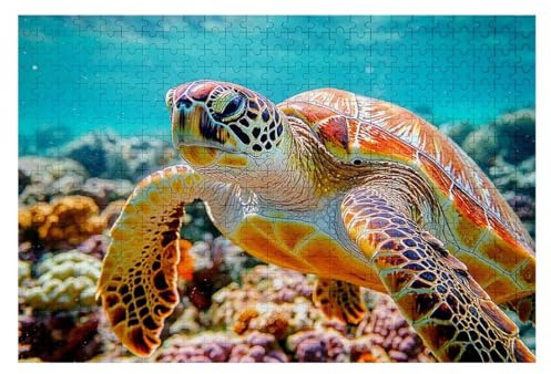 Puzzle 5000 Teile Erwachsene Schildkröte Puzzle Meer Klassische Holzpuzzle Erwachsene 156x105cm, Impossible Lernspiel Herausforderung Puzzlespiele für Die Ganze Familie Relaxing Geschenk Deko H-67