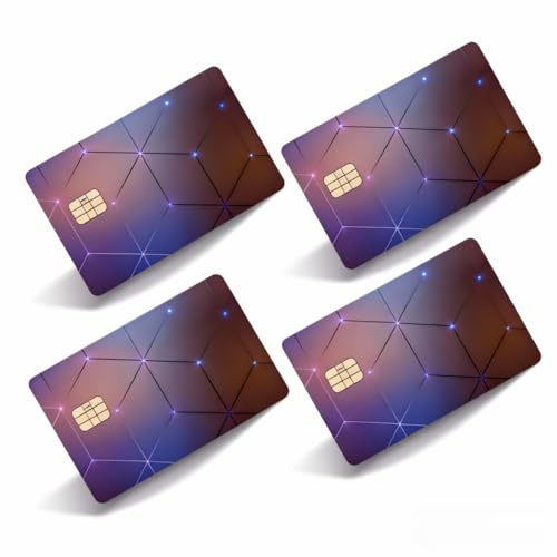 4 adesivi per carte di credito Starry Sky Debit Card Skin Stickers impermeabili in PVC personalizzati per carte di credito e carte di credito EBT, autobus, ID