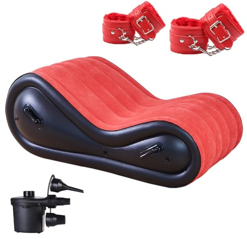 BDSMJOY Sex Sofa Aufblasbares für die Paare, Sexy Kissen und Rampen | Sex Lendenkissen Multifunktionale Rampe, Handschellen und Fußfesseln Sexmöbel BDSM Sex Spielzeug Set