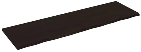 Yisssmeng Plateau de table en chêne 200 x 60 cm pliable avec bord naturel couleur noyer pour bureau, salon, bureau, cuisine