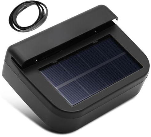 Tsawntd Ventilateur de fenêtre de voiture, ventilateur solaire fenêtre voiture, refroidissement d'échappement à énergie solaire pour la circulation l'air du véhicule, grand