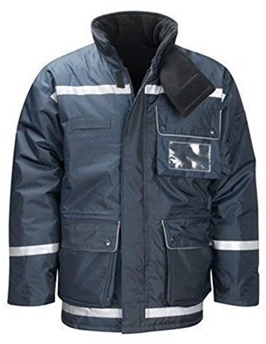 New Kraft Mens 3/4 Length Freezer Jacket Coat Cold EN432 Warm Thermal Wadding Reflective Tape Jacket 300GSM Navy (Navy XXL)