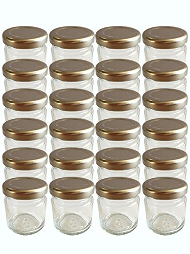 hocz 60er Set Sturzgläser Mini Gläser 53 ml Deckelfarbe Silber To 43 Rundgläser Marmeladengläser Obstgläser Einweckgläser Senf, Honig, Gläser, Einmachgläser, Portionsgläser, Probiergläser, Imker