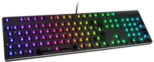 Glorious Gaming GMMK Full Size (100%) Barebones (Frame Only) – Mechanisches Gaming-Keyboard, tastenweise RGB-Beleuchtung, Hot-Swap & individuell anpassbar, International/ISO Layout - Schwarz