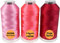 New brothread 3er Set Pink/Rosa/Karminrot Farben Polyester Maschinen Stickgarn Riesige Spule 5000M für alle Stickmaschine