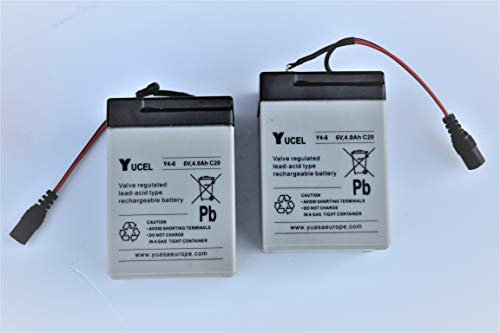 SHUTTLE Bait Boat Batteries (Pair) with BLACK JACK Plugs soldered securely