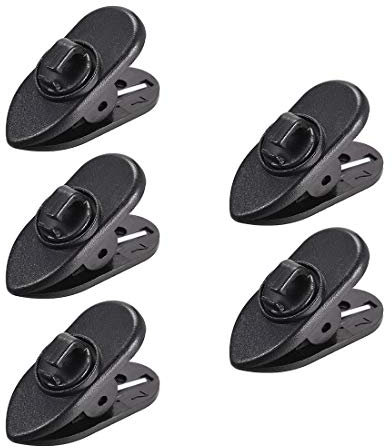 sourcing map 5 Pieces Earphone Clips Wire Rotate Black Earphone Cable Clothing Clip for Fixing Headphone Wire