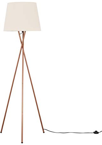 MiniSun | Modern Copper Metal Floor Lamp with a Beige Tapered Shade | Floor Lamps & Torchieres, Home Décor & Improvement Essential | Includes 6W LED Bulb [3000K Warm White]