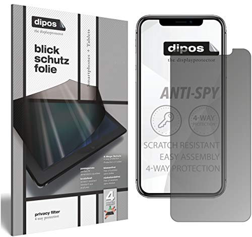 dipos I Privacy Filter compatible with Apple iPhone 11 Pro Screen Protector Anti-Spy 4-Way Protection