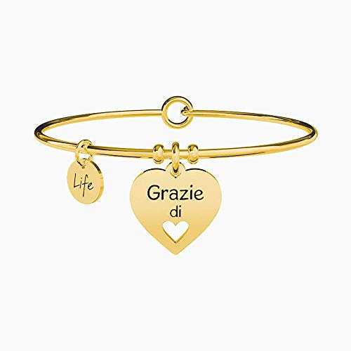 KIDULT - Bracciale in acciaio 316L e Pvd Gold | Love