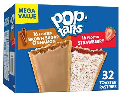 YYST Pop-Tarts Toaster Pastries, Breakfast Foods, Kids Snacks, Variety Pack (32 Pop-Tarts)