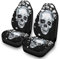 Diamant Schädel Totenkopf Autositzbezüge Universal Vordersitz Sitzbezüge 3D Digital Auto-Sitzbezug Set Auto Vordersitze Für SUV Truck White OneSize