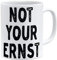 OM3® Not-Your-Ernst Kaffee-Tasse mit Spruch | Keramik Becher | 11oz 325ml | Fun Lustig Denglisch Nicht Dein Ernst | Weiss