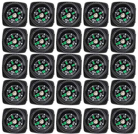 Vbestlife 25Pcs/Pack Button Compass, Minikompass für Camping Wandern Bootfahren Touring Emergency Survival