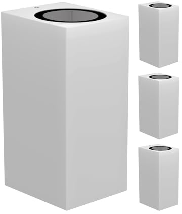 ledscom.de 4x Wandleuchte ALSE für außen, IP54, Up-/Downlight, weiß matt, eckig, 2x GU10 max. 35W