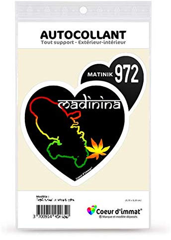 blasonimmat Sticker Autocollant Coeur J'aime la Martinique 972 - Madinina