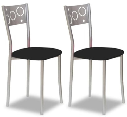 ASTIMESA SCPRNE Dos sillas de Cocina, Metal, Negro, Altura de Asiento 45 cms