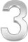 32nd Chrome Effect ABS Plastic Door Number with Self Adhesive Back 7CM - 3