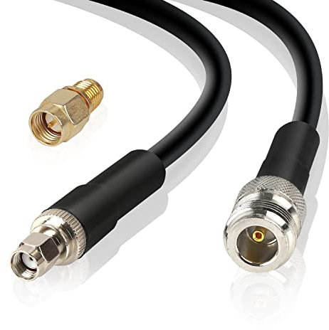 Nelawya 6 Meter LoRa Antennenkabel N Buchse auf RP-SMA Stecker KMR400 Verlustarmes Verlängerungs-Koaxialkabel für WiFi 4G LTE LoRaWan Antenne Bobcat Nebra RAK Helium Hotspot HNT Miner Mining Antenne