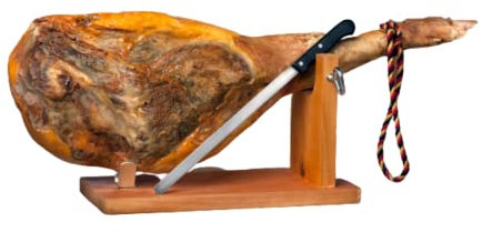 Jambon entier Serrano Bodega - Affinage 11 mois - 7 kg avec support et couteau