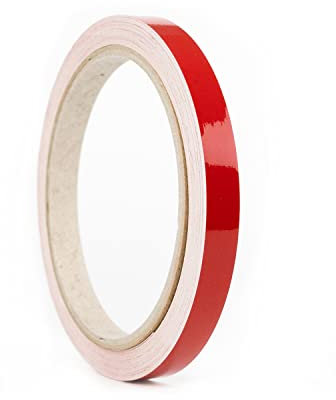 Auto Zierstreifen Rot Folie Folienstreifen Glänzend Autodekor Folie Pinstripes Red (10mm, Rot)