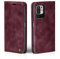 LBH Handyhülle für Xiaomi Redmi Note 10 5G in Weinrot mit Karten- und Geldfach Smartphone Hülle mit Standfunktion Flip Case Schutzhülle Magnetverschluss Vintage