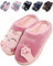 JACKSHIBO Hausschuhe Damen Winter Plüsch Pantoffeln Herren Warm Filzpantoffeln Frauen Bequeme Slippers Unisex Rot 36/37 EU