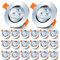 Ikodm 20er LED Einbaustrahler 3W, 230V flach Bad LED Spot Ersetzt 30W Halogen, IP44 LED Einbauleuchten, Schwenkbar Deckenstrahler, 210lm Kaltweiß 6500k Deckenspots, Ø60 mm Lochbohrung
