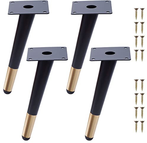 Pieds de Meuble 4Pcs Pieds de Table Oblique Cône Pieds de Canapé Pieds d'armoire en Métal pour Armoire Chaise Table Basse (20cm Hauteur)