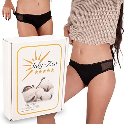 Lot 3 Culotte menstruelle en Coton Biologique Ultra Absorbant pour Femme, Lavable et réutilisable. sous-vêtements Bio féminin Confortables et Sexy, avec Protection hygiénique périodique Anti Fuite
