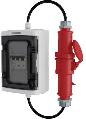 CEE Adapter 32A Stecker auf 32A Kupplung mit Sicherung C32 Doktorvolt 2537