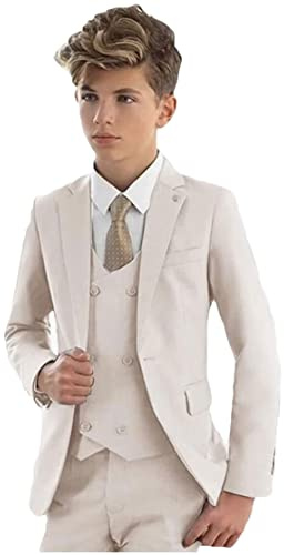 Traje formal infantil de 3 piezas con solapa de pico; chaqueta, chaleco y pantalones, traje de fiesta, esmoquin para bodas