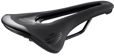 Selle San Marco SHORTFIT 2.0 Dynamic – Leichter Rennradsattel mit anatomischer Bohrung und Mangan-Schienen – Größe L3, Schwarz