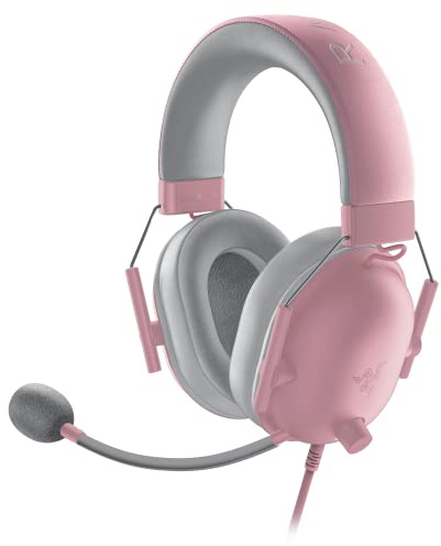Razer BlackShark V2 X Quartz Pink Gaming Headset, 3.5 mm Analog, 7.1 ch Surround, 50 mm Driver with Patent Technology, Uni-Directional Microphone, Noise Canceling, High Sound Isolation Earcups,