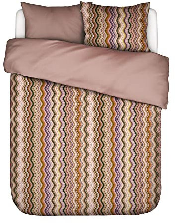 ESSENZA Bettwäsche Sol Antique pink,200x200 + 2X 80x80 cm, 100% Baumwollsatin, Grafisches Muster