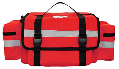Sac de premiers soins professionnel, sac de traumatologie médicale avec réflecteur, sac médical d'urgence de grande capacité(sac seulement) (rouge)