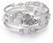 FULU AUTUMN Damen Boho Armband mit Mehrschichtiges Perlen Silber Wickelarmband Modeschmuck Geschenke zum Geburtstag und Muttertag für Frauen(White)