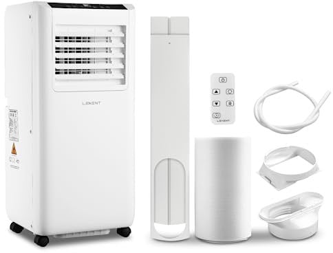LEXENT 7000BTU Portable Air Conditioning Unit 3 in 1, 20L Dehumidifier Portable Air Conditioner Air Cooling Unit with Fan Mode Air Con Unit 24H Timer for Home Office 75m³ Low Energy Class A white