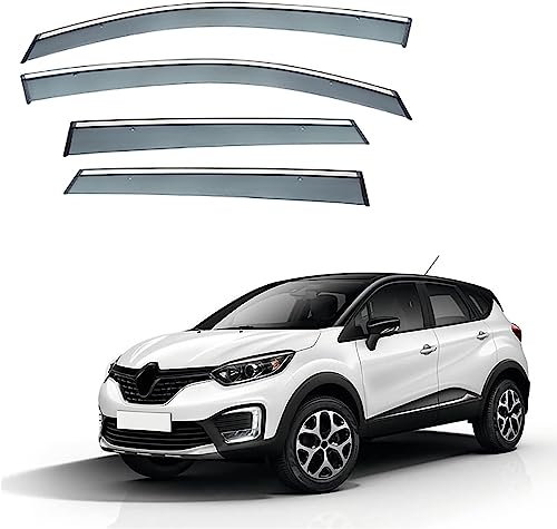LVTFCO 4 Stück Auto Windabweiser Autofenster für Renault Captur HA 2015-2019, Einfache Montage Regenabweiser Wasserdicht Schatten Deflektoren Auto Zubehör