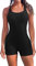 Attraco Badeanzüge für Damen Bauchweg Einteilige Badeanzug Sport Damen Bademode Push up One Piece Schwimmanzug Monokini Swimsuit Schwarz S